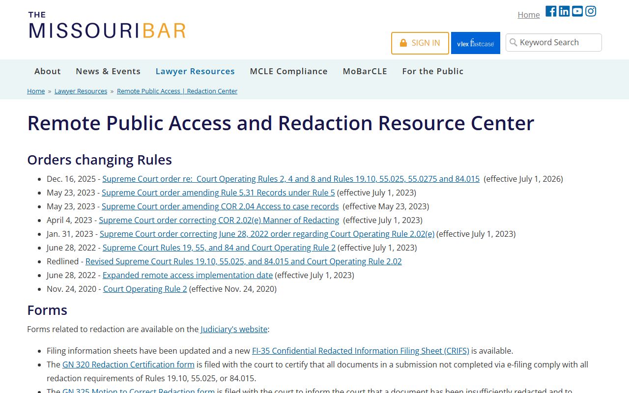 Boone County court records remote public access resource
