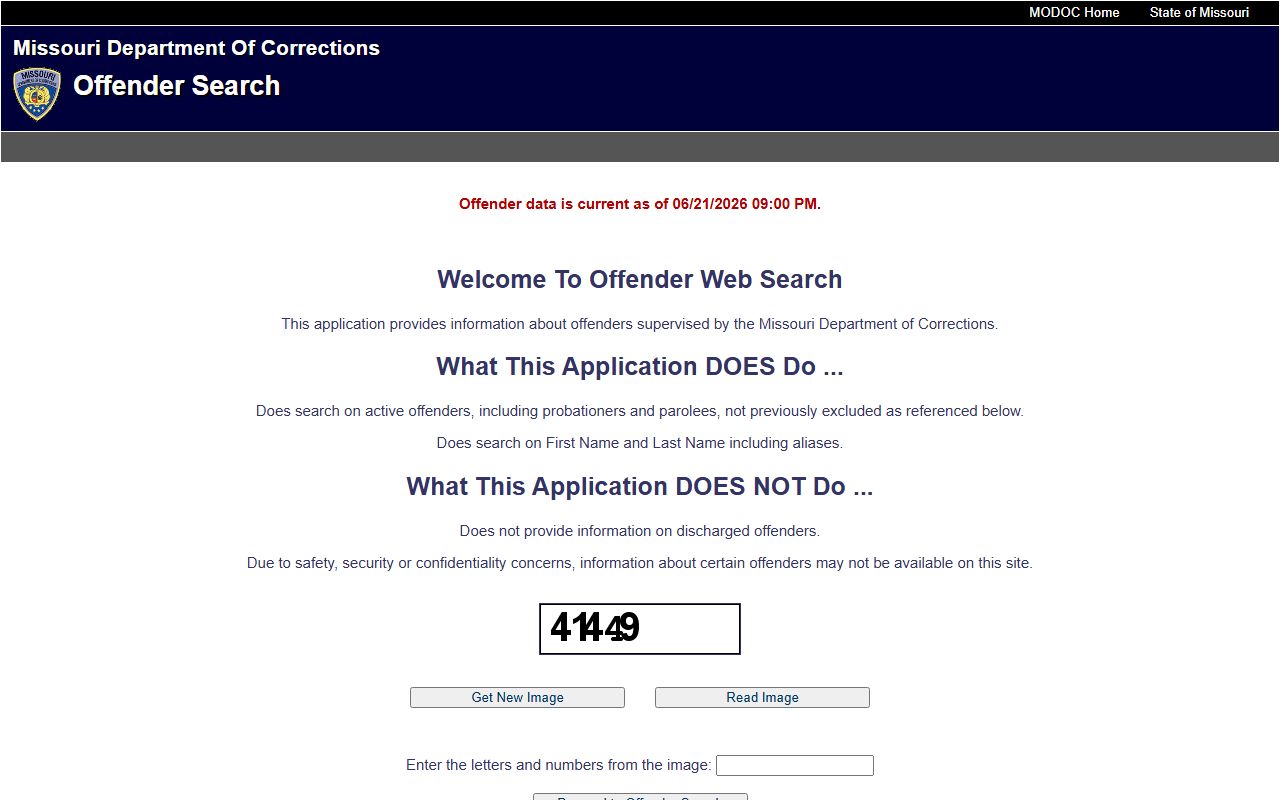 Boone County criminal court records Missouri DOC offender search