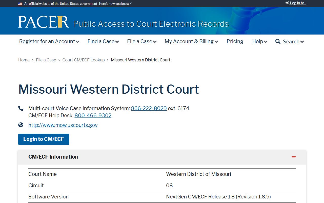 Boone County Circuit Court records PACER federal case lookup