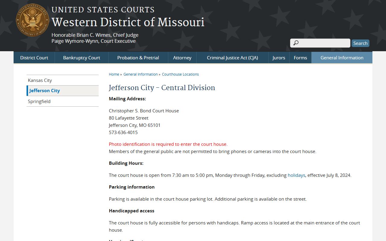 Boone County Circuit Court records federal courthouse locations