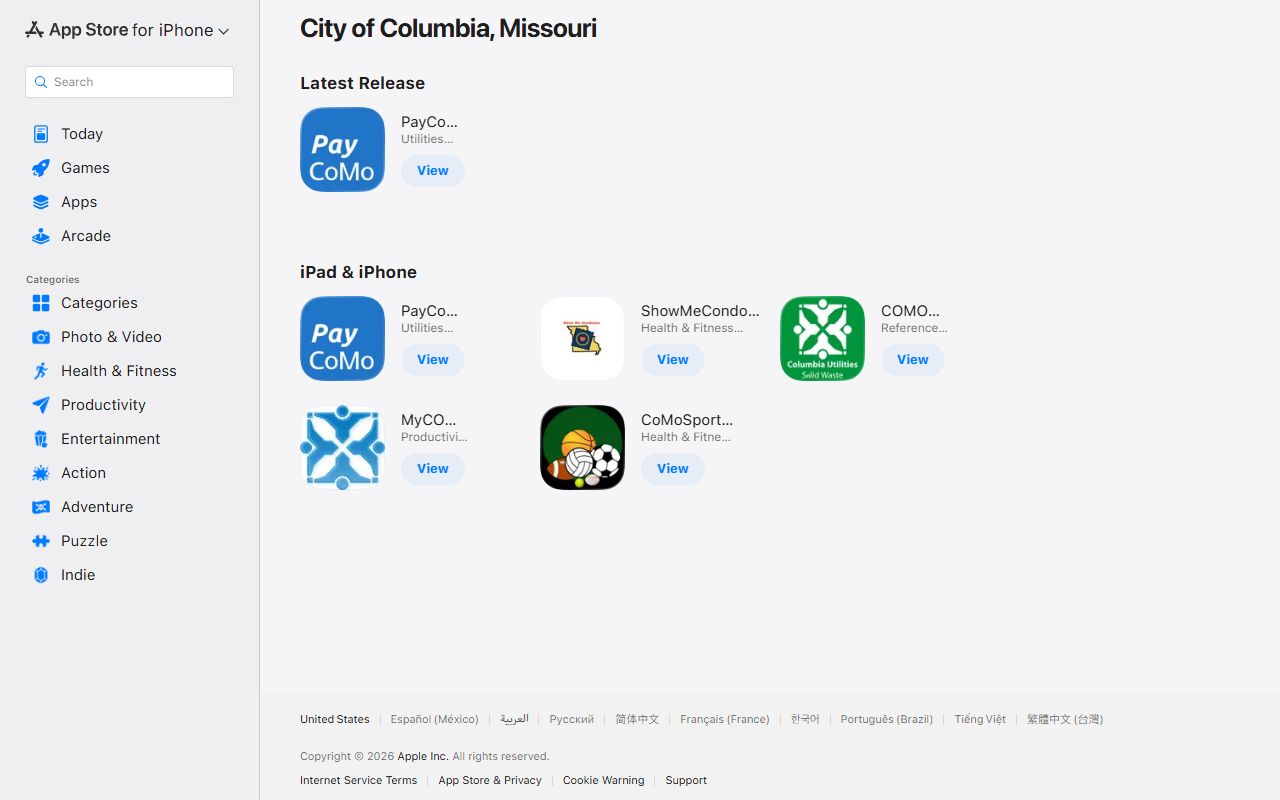 Boone County court records City of Columbia app listing