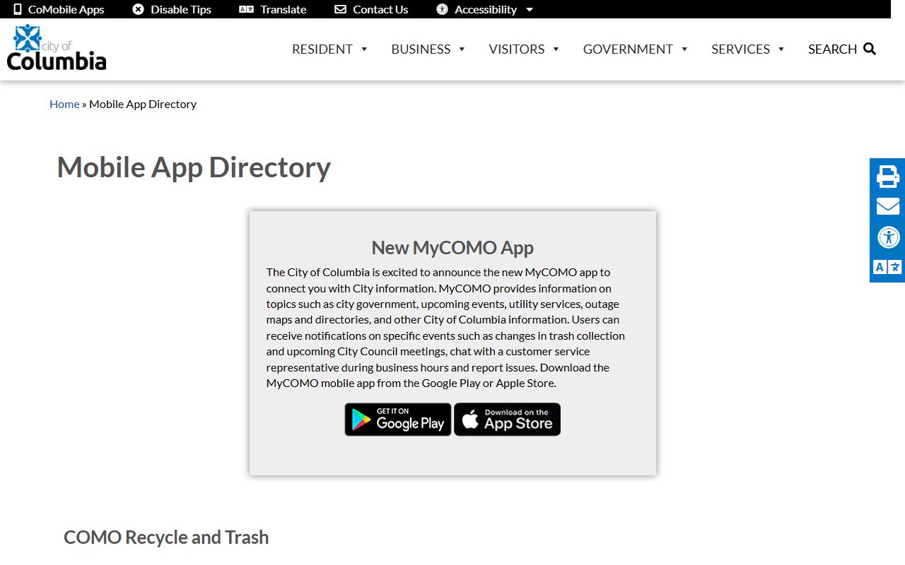 Boone County court records City of Columbia mobile app directory