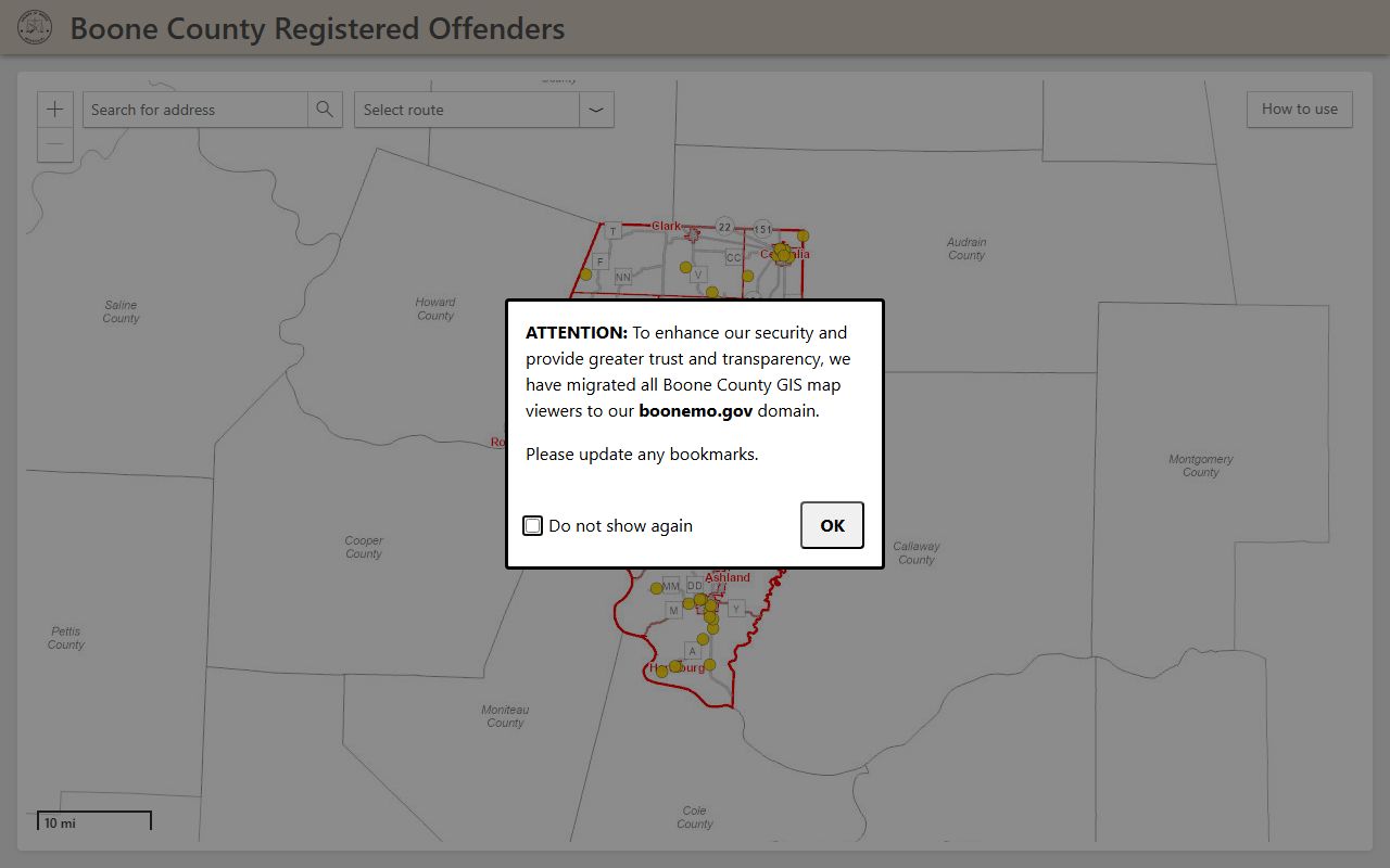 Boone County inmate records registered offender map access
